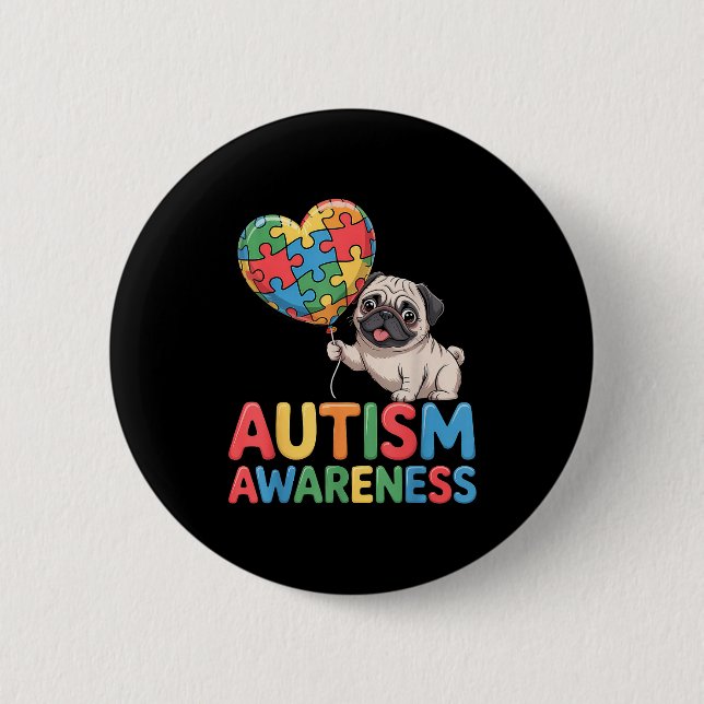 Autism awareness autistic  2 inch round button (Front)