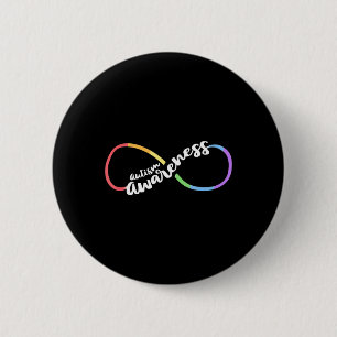 Autism Awareness Autistic Acceptance Rainbow Infin 2 Inch Round Button