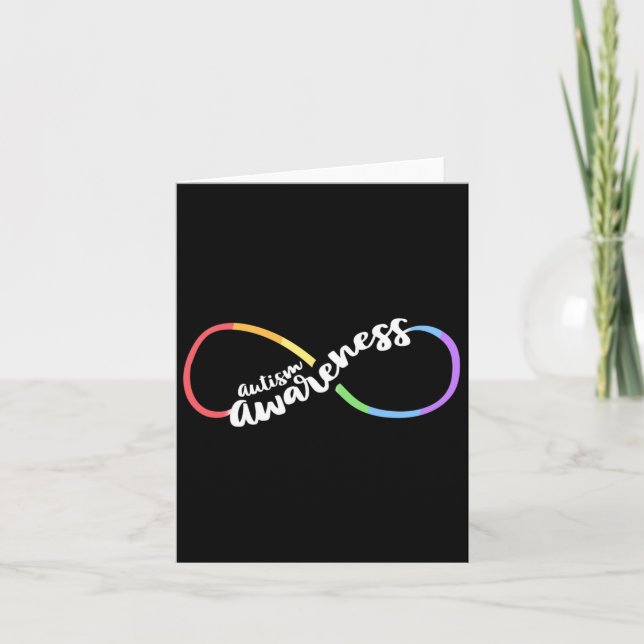 Autism Awareness Autistic Acceptance Rainbow Infin Card (Front)