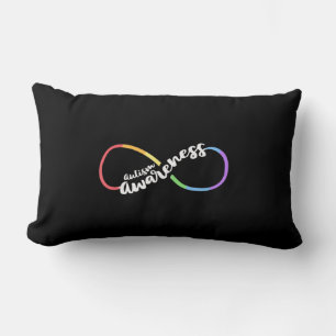 Autism Awareness Autistic Acceptance Rainbow Infin Lumbar Pillow