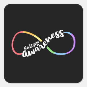 Autism Awareness Autistic Acceptance Rainbow Infin Square Sticker