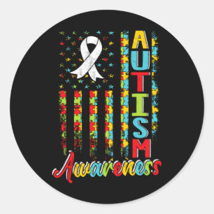 Autism Awareness Autistic Autists Support Autist A Classic Round Sticker