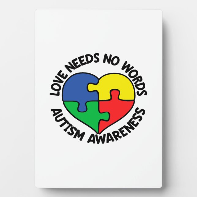 Autism Awareness Autistic Caregiver Plaque (Front)