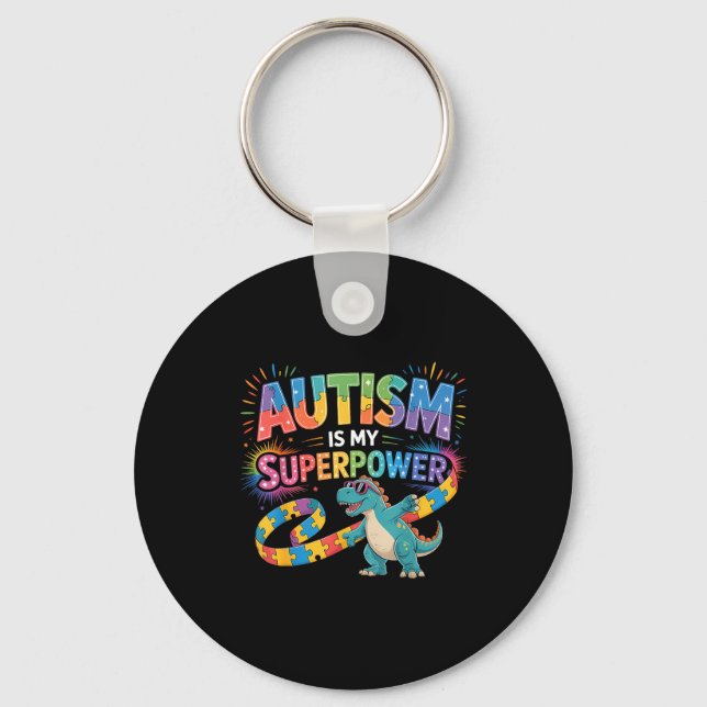 Autism awareness autistic  keychain (Front)
