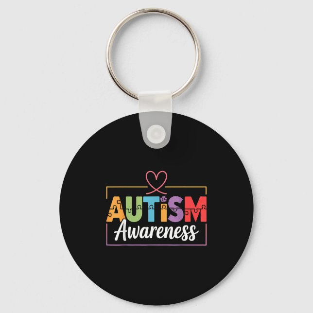 Autism awareness autistic  keychain (Front)