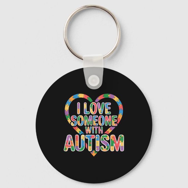 Autism awareness autistic  keychain (Front)