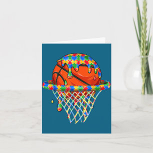 Autism awareness autistic kids boys puzzles drip card
