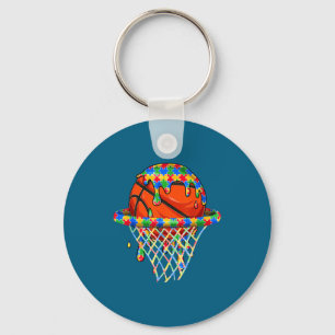 Autism awareness autistic kids boys puzzles drip keychain