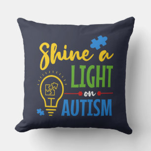 Autism Awareness Autistic Mom Puzzle Throw Pillow