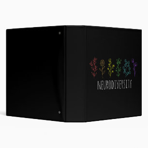 Autism Awareness Autistic Pride Rainbow Neurodiver Binder