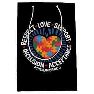 Autism Awareness Autistic Respect Love Support Medium Gift Bag