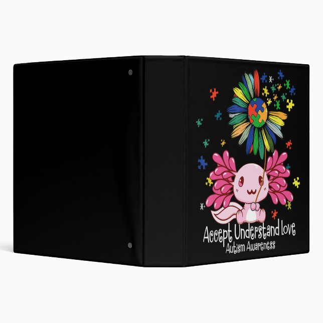 Autism awareness , axolotl lovers T-Shirt134  Binder (Background)