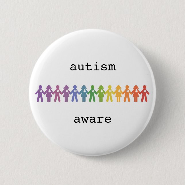 Autism Awareness Badge 2 Inch Round Button (Front)