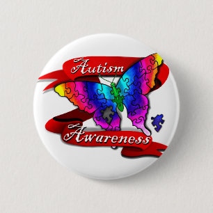 Autism Awareness Banner 2 Inch Round Button