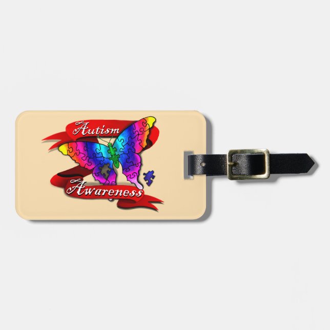 Autism Awareness Banner Luggage Tag (Front Horizontal)