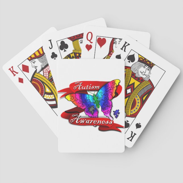 Autism Awareness Banner Playing Cards (Back)