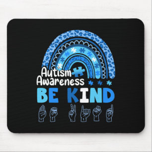 Autism Awareness Be Kind Asl Hand Sign Language  Mouse Pad