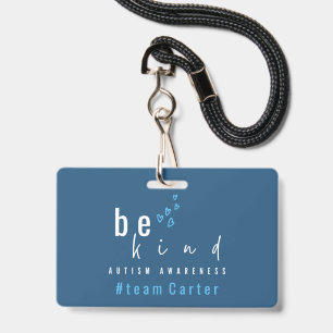 autism awareness be kind blue #team name custom  badge