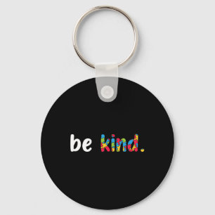 Autism Awareness Be Kind Colourful Puzzle Pieces  Keychain