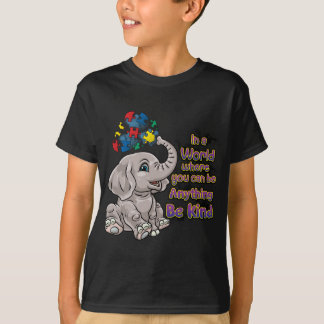 Autism Awareness Be Kind Elephant Puzzle Teacher M T-Shirt
