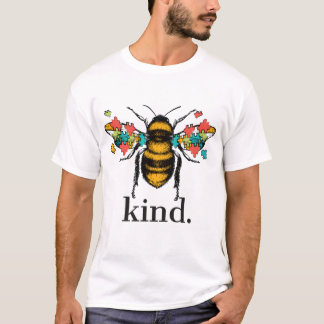 Autism Awareness Bee Kind Puzzle Pieces T-Shirt