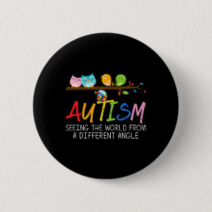 Autism Awareness Bird 2 Inch Round Button