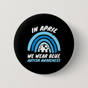 Autism Awareness Blue April Love Autistic Support 2 Inch Round Button