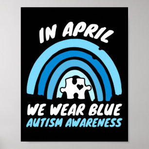 Autism Awareness Blue April Love Autistic Support  Poster