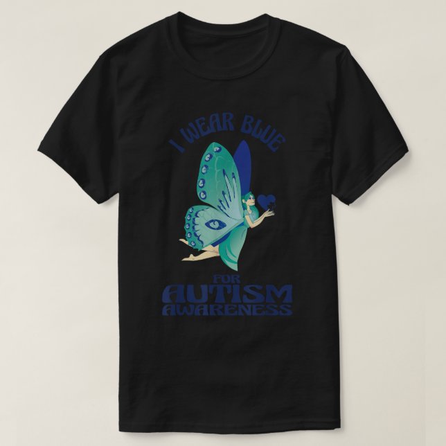 Autism Awareness Blue Fairy for Autistic people  T-Shirt (Design Front)