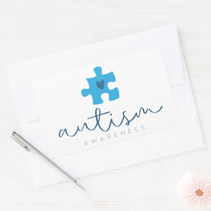 autism awareness blue puzzle piece heart  sticker