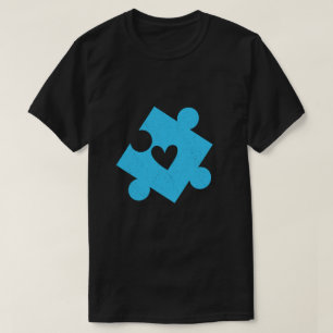 Autism Awareness Blue  Puzzle Piece Pocket T-Shirt