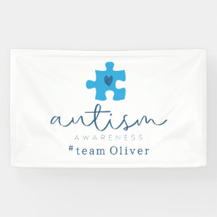 autism awareness blue puzzle piece #team name banner