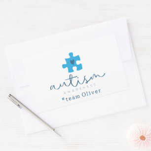 autism awareness blue puzzle piece #team name  sticker