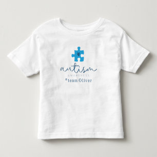autism awareness blue puzzle piece #team name  toddler t-shirt