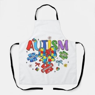 Autism Awareness Bow Coquette Puzzle Piece Neuro Apron