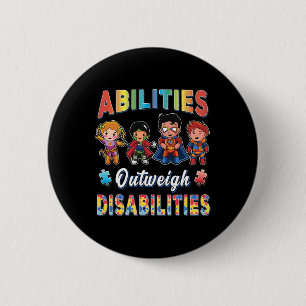 Autism Awareness Boy Abilities Outweigh Disabiliti 2 Inch Round Button