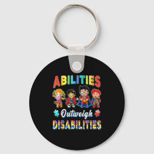 Autism Awareness Boy Abilities Outweigh Disabiliti Keychain