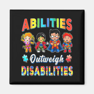Autism Awareness Boy Abilities Outweigh Disabiliti Magnet
