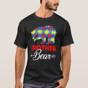 Autism Awareness Brother Bear Support Autistic Men T-Shirt