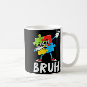 Autism Awareness Bruh Meme Dabbing Puzzle Autistic Coffee Mug