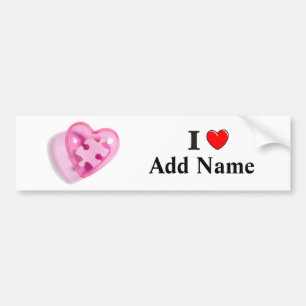 Autism Awareness Bumper Sticker Heart Customize