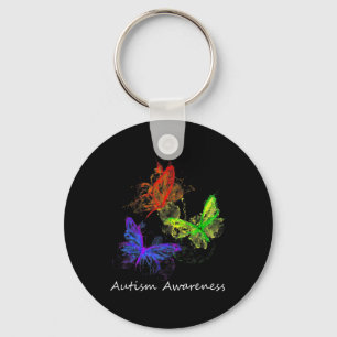 Autism Awareness Butterflies Without Puzzle Pieces Keychain