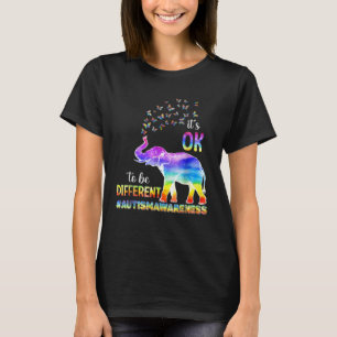 Autism Awareness Butterfly Elephant It s Ok To Be  T-Shirt