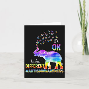 Autism Awareness Butterfly Elephant It's Ok To Be Card
