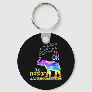 Autism Awareness Butterfly Elephant It's Ok To Be  Keychain
