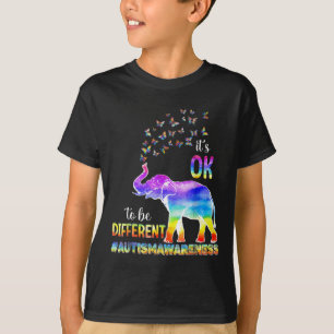 Autism Awareness Butterfly Elephant It's Ok To Be  T-Shirt