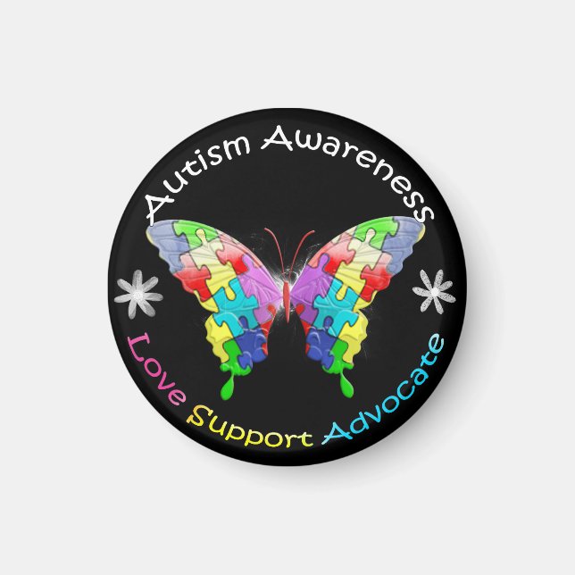 Autism Awareness Butterfly Magnet (Front)
