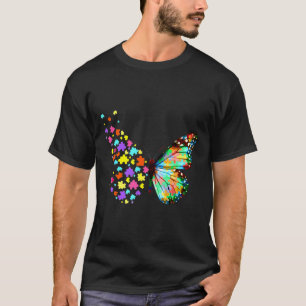 Autism Awareness Butterfly Peace  Men Women T-Shirt