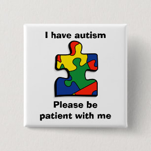 Autism Awareness Button. Autism. Autism Button. 2 Inch Square Button
