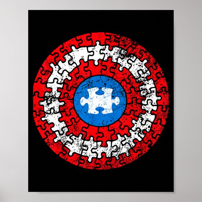 Autism Awareness Captain Shirt Support Autistic Su Poster (Front)
